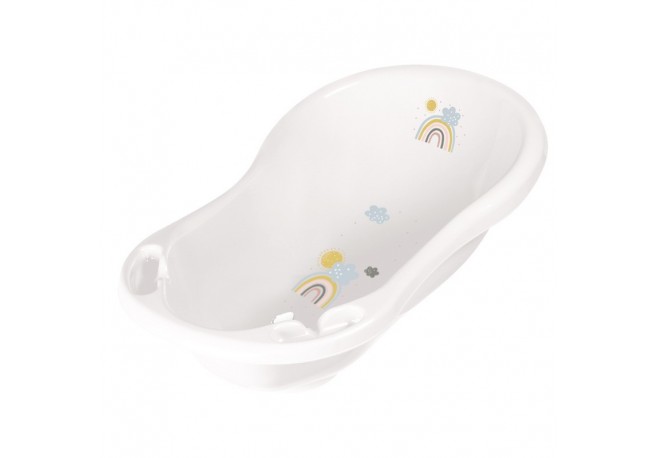 Cadita ergonomica de baie cu dop de scurgere Maria 84 x 49 x 30 cm Keeeper Rainbow