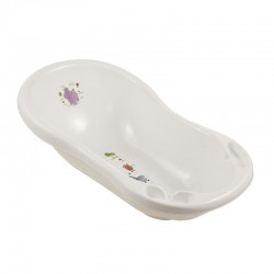 Cadita ergonomica de baie cu dop de scurgere Maria 84 x 49 x 30 cm Keeeper Hippo White