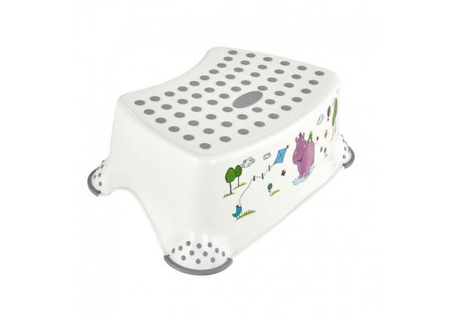 Inaltator de baie antiderapant Tomek Cu baza antialunecare 40.5 x 28.5 x 14 cm Keeeper Hippo White