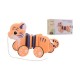Joueco - Jucarie de tras tigru Colectia The Wildies Family Din lemn certificat FSC 26 x 10 x 15 cm 12 luni+ Multicolor
