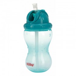 Nuby - Cana cu pai anti-alunecare Cu inchidere etansa Plastic 360 ml 12+ luni Albastru