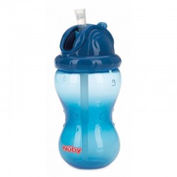 Nuby - Cana cu pai anti-alunecare Cu inchidere etansa Plastic 360 ml 12+ luni Albastru inchis