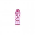Nuby - Cana cu pai anti-alunecare Cu pai moale din silicon Din materialul ecologic tritan 360 ml 4+ ani Roz