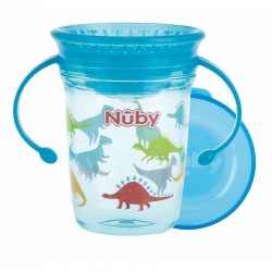 Nuby - Cana cu manere 360 Din materialul ecologic tritan Rezistenta 240 ml 6 luni+ Albastru