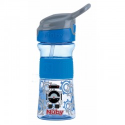 Nuby - Cana sport cu pai moale si pliabil Din materialul ecologic tritan Rezistenta 360 ml 3+ ani Albastru