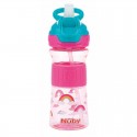 Nuby - Cana sport cu pai moale si pliabil Din materialul ecologic tritan Rezistenta 360 ml 3+ ani Roz