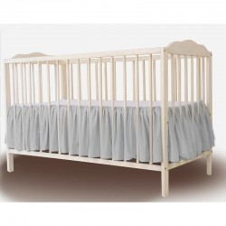 MimiNu - Volanas pentru saltea de patut 120x60 cm Din bumbac certificat Oeko Tex Standard 100 Colectia Royal Grey