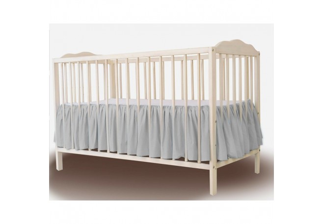MimiNu - Volanas pentru saltea de patut 120x60 cm Din bumbac certificat Oeko Tex Standard 100 Colectia Royal Grey