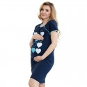 Camasa de alaptat Din bumbac Cu nasturi Masura L Hearts Blue