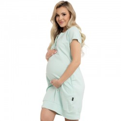 Camasa de alaptat Din bumbac Cu capse pe mijloc si buzunare Masura XL Sunny Mint