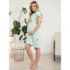 Camasa de alaptat Din bumbac Cu capse pe mijloc si buzunare Masura XL Sunny Mint