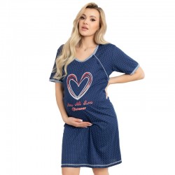 Camasa de alaptat Din bumbac Cu nasturi Masura L For love Navy Blue