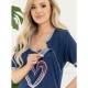 Camasa de alaptat Din bumbac Cu nasturi Masura L For love Navy Blue