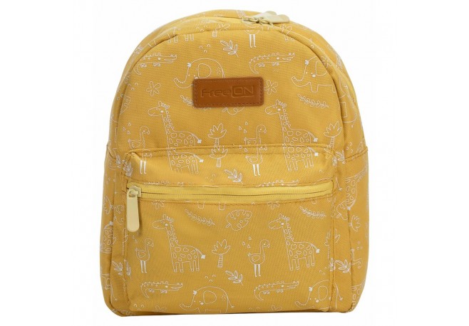 Rucsac pentru copii Small animals Cu doua compartimente Cu bretele reglabile Dimensiune 21 x 9 x 27 cm FreeON Yellow