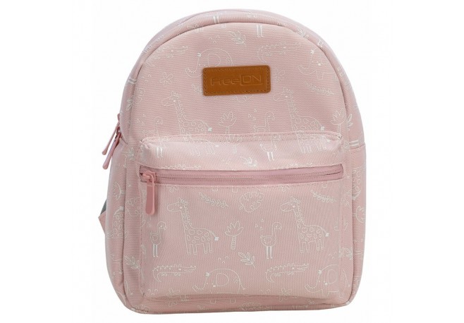 Rucsac pentru copii Small animals Cu doua compartimente Cu bretele reglabile Deminsiune 21 x 9 x 27 cm FreeON Dusty Pink
