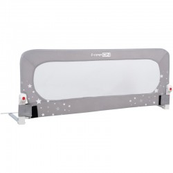 Bariera de protectie pentru pat bebe Rabatabila Instalare usoara Dimensiune 135 x 57 cm FreeON Little Stars Grey