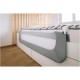 Bariera de protectie pentru pat bebe Rabatabila Instalare usoara Dimensiune 135 x 57 cm FreeON Little Stars Grey