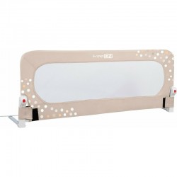 Bariera de protectie pentru pat bebe Rabatabila Instalare usoara Dimensiune 135 x 57 cm FreeON Little Dots Beige