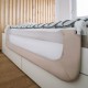 Bariera de protectie pentru pat bebe Rabatabila Instalare usoara Dimensiune 135 x 57 cm FreeON Little Dots Beige