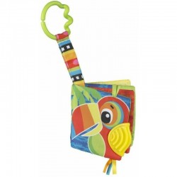 Jucarie de dentitie Carticica care se poate atasa la landou scaun auto sau carucior Jazzy Jungle Teether Book Playgro