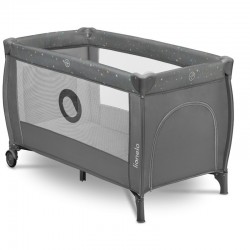 Lionelo - Patut pliant cu doua nivele Stefi Plus Cu intrare laterala cu fermoar 2 roti 120 x 60 cm Conform cu standardul europea