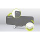 Lionelo - Bariera de protectie pentru pat Lora Pliabila Sistem de blocare StandSafe Geanta de transport inclusa 105 x 45 cm Gri
