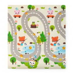 Petite&Mars - Covoras de joaca interactiv Joy Max Design Animale si litere Reversibil Cu suprafata antiderapanta si impermeabila