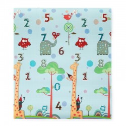 Petite&Mars - Covoras de joaca interactiv Joy Max Design Animale si cifre Reversibil Cu suprafata antiderapanta si impermeabila 