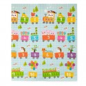 Petite&Mars - Covoras de joaca interactiv Joy Max Design Trenulet Reversibil Cu suprafata antiderapanta si impermeabila 180 x 15