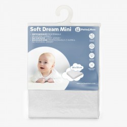 Petite&Mars - Cearceaf elastic impermeabil Pentru patut co-sleeper Din bumbac 84x50 cm 0 luni+ Alb
