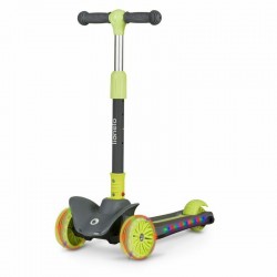 Lionelo - Trotineta Timy Copii Pliabila Pana la 50 Kg Cu design ergonomic Cu lumini LED 265 x 60 x 64-76 cm 3 ani+ Verde