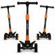Lionelo - Trotineta Timy Copii Pliabila Pana la 50 Kg Cu design ergonomic Cu lumini LED 265 x 60 x 64-76 cm 3 ani+ Portocaliu/Ne