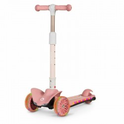 Lionelo - Trotineta Timy Copii Pliabila Pana la 50 Kg Cu design ergonomic Cu lumini LED 265 x 60 x 64-76 cm 3 ani+ Roz