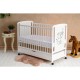 Qmini - Patut din lemn Timmi Elephant 120x60 cm Cu sertar Din lemn de pin si mdf Stabil si rezistent Inaltime saltea reglabila p