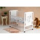 Qmini - Patut din lemn Timmi Elephant 120x60 cm Cu laterala culisanta Din lemn de pin si mdf Stabil si rezistent Inaltime saltea