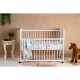 Qmini - Patut din lemn Timmi Elephant 120x60 cm Cu laterala culisanta Din lemn de pin si mdf Stabil si rezistent Inaltime saltea