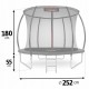 Trambulina de gradina cu plasa interioara stalpi si scara 252 cm (8FT) Neo-Sport NS-08C231 - Negru