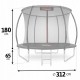 Trambulina de gradina cu plasa interioara stalpi si scara 312 cm (10FT) Neo-Sport NS-10C231 - Negru