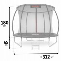 Trambulina de gradina cu plasa interioara stalpi si scara 312 cm (10FT) Neo-Sport NS-10C231 - Negru
