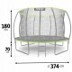 Trambulina de gradina cu plasa interioara stalpi si scara 374 cm (12FT) Neo-Sport NS-12C221 - Verde