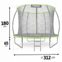 Trambulina de gradina cu plasa interioara stalpi si scara 312 cm (10FT) Neo-Sport NS-10C221 - Verde