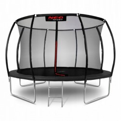 Trambulina de gradina cu plasa interioara stalpi si scara 374 cm (12FT) Neo-Sport NS-12C231 - Negru