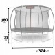 Trambulina de gradina cu plasa interioara stalpi si scara 374 cm (12FT) Neo-Sport NS-12C231 - Negru