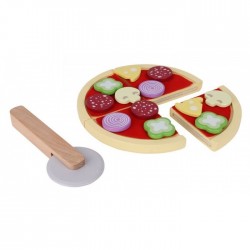 Jucarie interactiva de lemn sub forma de pizza Ecotoys 4221