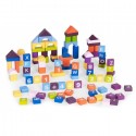 Set educational cu blocuri din lemn 108 piese Ecotoys ME434