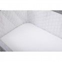 Set 2 cearceafuri cu elastic pentru patut leagan sau patut co-sleeper Bubaba Dimensiune 90x50 cm Din bumbac jersey Alb si gri