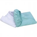 Set 2 cearceafuri cu elastic pentru patut leagan sau patut co-sleeper Bubaba Dimensiune 90x50 cm Din bumbac jersey Alb si mint