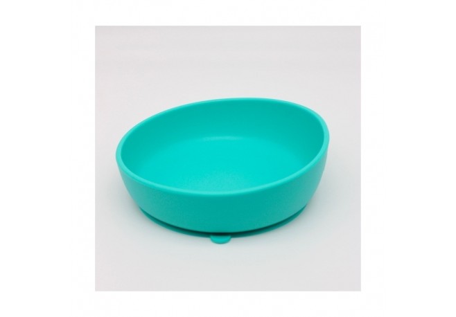 Doidy - Bol inclinat cu ventuza Din silicon Fara BPA. Antialunecare 3 luni+ Turcoaz