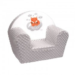 Fotoliu din burete pentru copii Din tesatura minky Fox New Baby 9 luni - 5 ani Cu Husa detasabila Gray