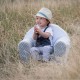 Fotoliu din burete pentru copii Din tesatura minky Fox New Baby 9 luni - 5 ani Cu Husa detasabila Gray